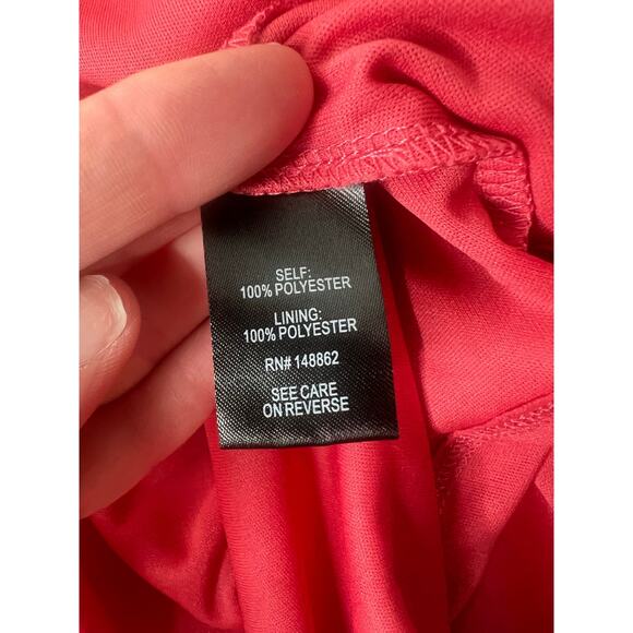 Torrid Cold Shoulder Chiffon Maxi Dress Size 6X Asymmetrical Hem Fairy Boho Pink - Picture 11 of 11